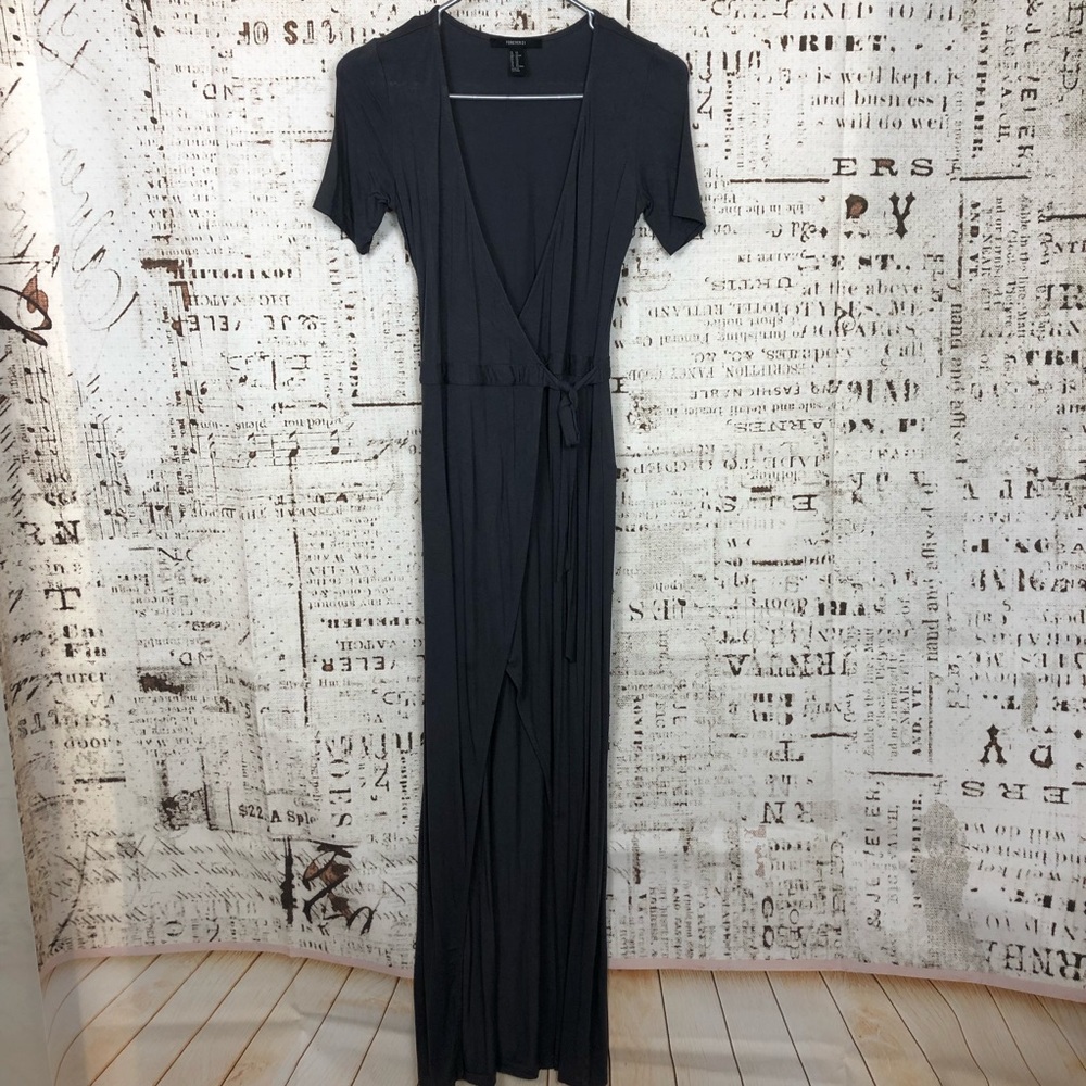 Gray Wrap Around Maxi Dress
